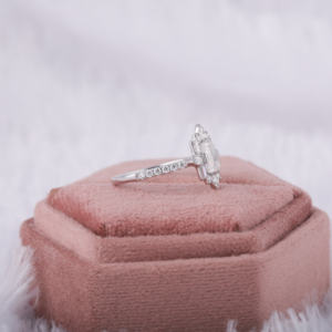 แหวนหมั้นเพชรเม็ดเดี่ยวประดับเพชรขนาด14K สีทองพร้อมลูกแพร์และทรงกลมสำหรับเป็นของขวัญสำหรับผู้หญิง - Product Image 3