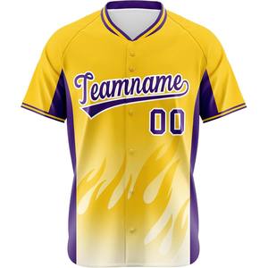 Maillot de baseball de style pro chemise d'équipe boutonnée personnalisée Logo brodé maille à séchage rapide Softball uniforme pour jeunes numéro de nom USA - Product Image 4