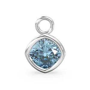 จี้ทองคำแท้ 14k สีเหลืองทองประดับด้วยอะความารีนบลูควอตซ์ ทำด้วยมือ สำหรับทำเครื่องประดับเดือนมีนาคม - Product Image 4