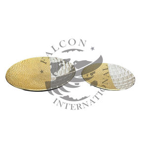 Venta al por mayor de lujo duradero respetuoso con el medio ambiente plata oro patrón de aluminio multifuncional diseño moderno bandejas para sala de estar hogar - Product Image 6