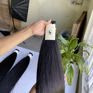 Venta al por mayor de fábrica 100% Extensiones de cabello humano crudo Color negro natural Doble dibujado Estilo de onda profunda suelta Suministro a granel - Product Image 5