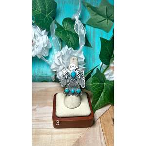 Tim Yazzie <b>Adjustable</b> <b>Ring</b> Kingman Turquoise & Sterling Silver Inlay with Gold Plating Stylish Fashionable <b>Rings</b> for Gifts - Product Image 4