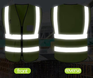 Gilet de sécurité en polyester haute visibilité, imperméable, vêtements de travail avec éléments réfléchissants haute visibilité - Product Image 5