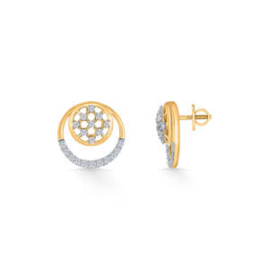 Florette Arc 14k Rose Gold Heart Stud <b>Earrings</b> with <b>Moissanite</b> or Zircon - Product Image 4