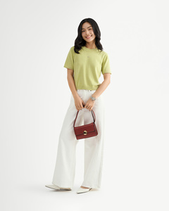 T-shirt décontracté à manches courtes en tricot pour femme, col rond, coupe classique, 100% coton, séchage rapide, respirant, été, routine, Vietnam - Product Image 3