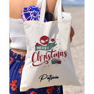 Bolsa de Tela de Algodón Navideña, Regalo de Navidad, Bolsas Festivas de Navidad - Product Image 3