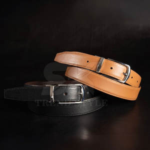 Ceinture en cuir élégante à une seule couleur, matériau de haute qualité pour une utilisation durable, ceinture en cuir pour homme à une seule couleur - Product Image 4