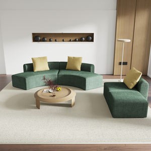 Sofá de tapicería de tela de fácil cuidado SIN MONTAJE con cojines Múltiples posiciones de <span class=keywords><strong>asiento</strong></span> Sofá seccional curvo de espuma - Product Image 4