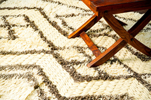 พรมลายดอกไม้สไตล์โบฮีเมียนถักทำจากผ้าขนสัตว์หนาขนาด50x80ซม. - Product Image 3
