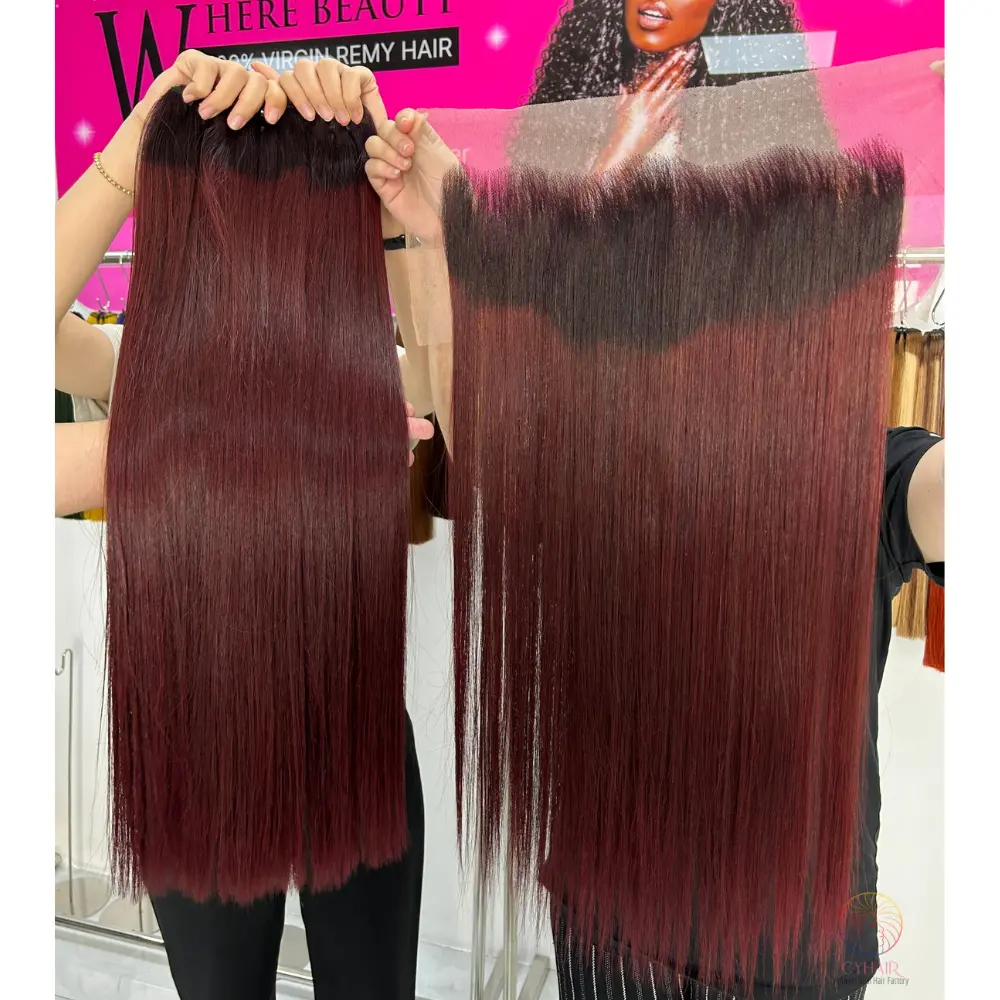黒人女性のための最高のベトナムの生の髪の卸売高品質のロングオンブルカラーファッションSddベトナムの骨ストレートヘア