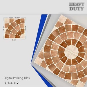 Qualité d'exportation 9mm épaisseur gaufré Design poinçon rustique mat antidérapant porcelaine numérique Parking carreaux de sol 40x40cm 400x400mm - Product Image 1