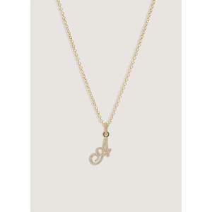 Collier pendentif diamant Lettre d'amour avec breloques style pavé - Product Image 1