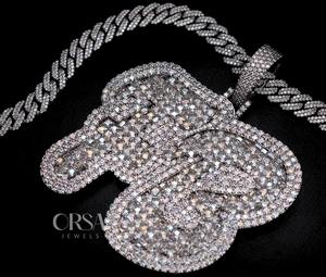 Excellente qualité nom personnalisé pendentif initiale princesse diamants glacé pendentif Hip Hop pour hommes femmes 925 bijoux en argent - Product Image 2