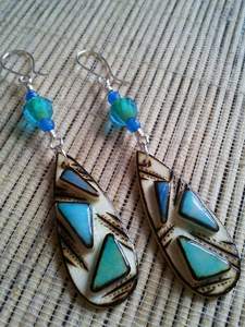 VARIETY WARMTH COLGANTES Lámina de oro Negro Resina blanca Pendientes en forma de corazón Cuadrado Redondo Geométrico Gota de resina de madera - Product Image 3