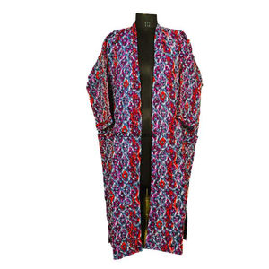 Al por mayor, Kimono Largo de Algodón 100% con Estampado Floral Colorido para Mujer, Túnica de Invierno Kantha, Tela Étnica Tradicional Vintage India Hecha a Mano - Product Image 1