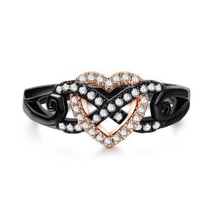 Bague Jeulia Endless Love Heart Infinity en argent sterling avec placage or rose - Product Image 1