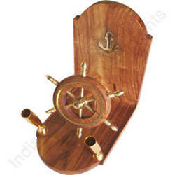 Serre-livres nautique en bois et en laiton, accessoires de décoration nautique, porte-livres, vente en gros - Product Image 3