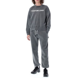 2025 hommes lavage à l'acide poids lourd sweat pantalons de survêtement ensemble décontracté vêtements de sport survêtement hiver éponge tissu imprimé pour - Product Image 3