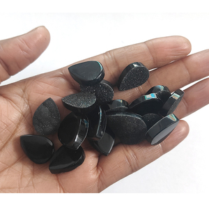 ที่มีคุณภาพสูง17ชิ้นสีดำดรูซี่ลูกแพร์ Cabochon 18x12mm-22x16mm 186.1 CTS สีฟ้าธรรมชาติอัญมณีสอบเทียบหลวมเรา $148" - Product Image 4