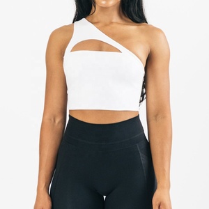 สปอร์ตบราพาดไหล่ข้างเดียวสำหรับผู้หญิงบราออกกำลังกายเล่นโยคะออกกำลังกายแห้งเร็วเซ็กซี่มีให้เลือกขนาดใหญ่พิเศษขายส่ง - Product Image 1