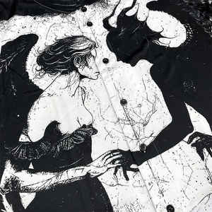 เสื้อเบสบอลสีดำและสีขาวสองสีเสื้อผ้าแนวสตรีทเสื้อเจอร์ซีย์เบสบอลแบบย้อนยุคของผู้ชายขนาดใหญ่ - Product Image 5