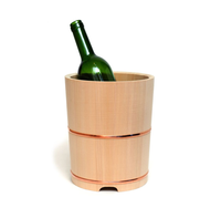 Refroidisseur de vin et bois d'acacia de grande taille de couleur naturelle pour le vin de champagne et le seau de vodka avec refroidisseurs et refroidisseurs de taille moyenne