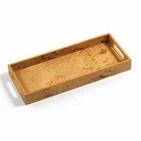 Grand plateau de service en bois de luxe moderne avec poignée en métal élégante, fabriqué à la main pour une décoration de table élégante - Product Image 2