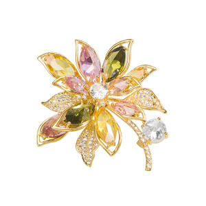 Wholesale Rhinestone Women Clothing Crystal Floral Flower <b>Brooch</b> Bouquet Wedding Bridal - Product Image 1