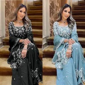 Indian & Pakistan Clothing Gharara Designs Punjabi Girl Sexy Beautiful Salwar Suit Neck Designs Sarara Woman Dress Wholesale