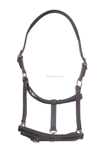 Heavy Duty sur mesure bleu en cuir véritable fait à la main cheval licou double couture en cuir cheval licou matériel en laiton massif - Product Image 4