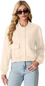 Veste universitaire élégante pour femmes, veste bomber décontractée de baseball, vêtements d'extérieur tendance, vêtements de rue confortables - Product Image 5