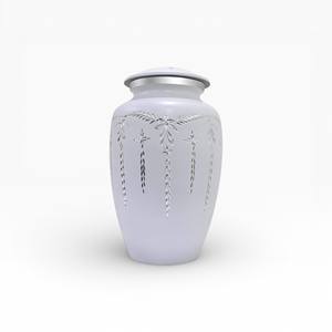 Urna Conmemorativa de Cerámica Blanca con Rosas Pintadas a Mano y Diseño de Colibrí para una Recordación Cariñosa - Product Image 3