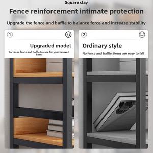 Scaffale Espositivo Multistrato in Acciaio e Legno da Terra per Libri, Uso Domestico, Fabbricazione in Lamiera - Product Image 4