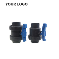 Vanne à boisseau sphérique double union en plastique SWD pvc de haute qualité DIN/prise ANSI/filetée personnalisée pour l'irrigation