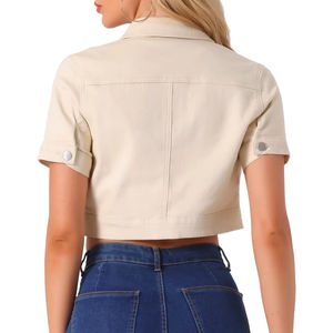 Women With Customize Logo 2025 Stylish <b>Jacket</b> Denim Ripped Raw Trim Drop Shoulder Denim <b>Jackets</b> for Women's <b>Jackets</b> - Product Image 6