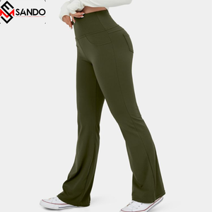 คุณภาพสูงที่กําหนดเองผู้หญิงกางเกงออกกําลังกายแบบไม่มีรอยต่อผ้าฝ้าย/ไม้ไผ่ PLUS ขนาด GYM กีฬาสวมใส่ Contour Scrunch ก้นโยคะ - Product Image 3