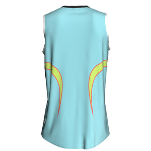 Custom Color Blocked Basketball Jersey Sleeveless V-neck Moisture Wicking Adult Sport Apparel Sublimated Print - Product Image 5
