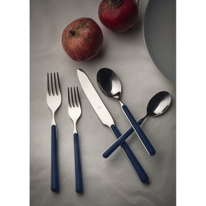 High Quality Blue Color Handle <b>Flatware</b> Set with Silver Mirrored Polished Metal Exclusive Premium Look for Hotel Kitchenware - Product Image 1