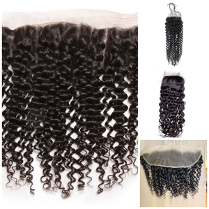 Cabello humano dibujado doble de los frontales rizados malayos lisos y sedosos, rebote natural - Product Image 1