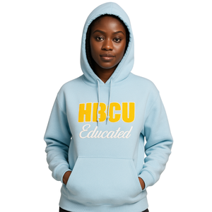 Sweat à capuche bleu ciel pour bébé, éducation HBCU, broderie en chenille, sororité grecque Divine Nine, fierté universitaire, logo personnalisé - Product Image 1