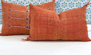 Cushion Covers Pure Sabra <b>Pillow</b> <b>Decorative</b> Cushions Moroccan Cactus Silk Burnt Orange 10 Handmade Vintage OEM Available - Product Image 2