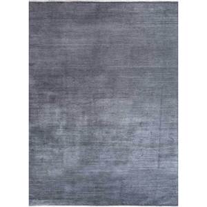 Alfombra de Seda Anudada a Mano Gulmarg Azul, Diseño Rectangular con Parches de Color Sólido, Decoración para Habitaciones y Autos, para Uso en el Hogar y el Pasillo - Modelo SKPS-222 - Product Image 1