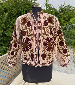 Vêtements pour femmes belle veste en velours avec broderie à motif floral veste Suzani pour fille de travail pour veste de fête - Product Image 1