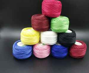 Bolas de algodón de doble sombreado, hilo bordado de ganchillo, tamaño 8, perlas, 10 gramos cada una - Product Image 1