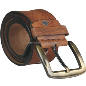 Cinturón informal de cuero de moda para hombre con diseño clásico vintage con hebilla de latón con acabado de latón de alta calidad en todos los tamaños personalizados - Product Image 5