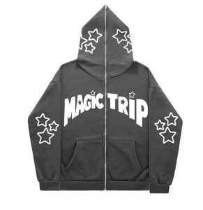 Sweat à capuche avec fermeture éclair en vrac 100% coton imprimé Streetwear Fabricants Logo personnalisé Pull oversize Hoodies lourds Pri - Product Image 2