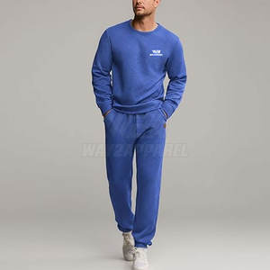 Ensemble de survêtement en coton pour homme, deux pièces, coupe décontractée, tenue confortable pour le fitness, la salle de sport, le streetwear - Product Image 2