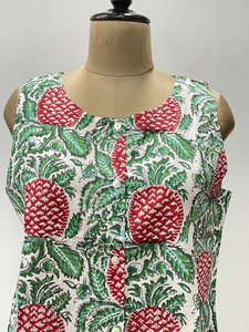 Tops courts décontractés à manches courtes pour femmes, style japonais, imprimé floral traditionnel indien, en coton écologique, col en V, boutonné - Product Image 3