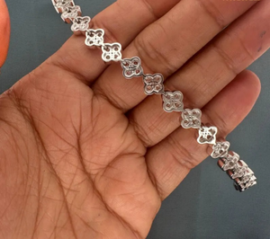 Moissanite Tennis <b>Bracelet</b>: 6 CT Round Cut, 14K White <b>Gold</b> moissanite Diamond <b>Bracelet</b> - Product Image 3