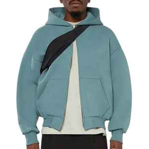 Sweat à capuche d'hiver 100% coton lourd pour hommes veste zippée personnalisable avec sweat-shirt vierge imprimable en vrac - Product Image 1